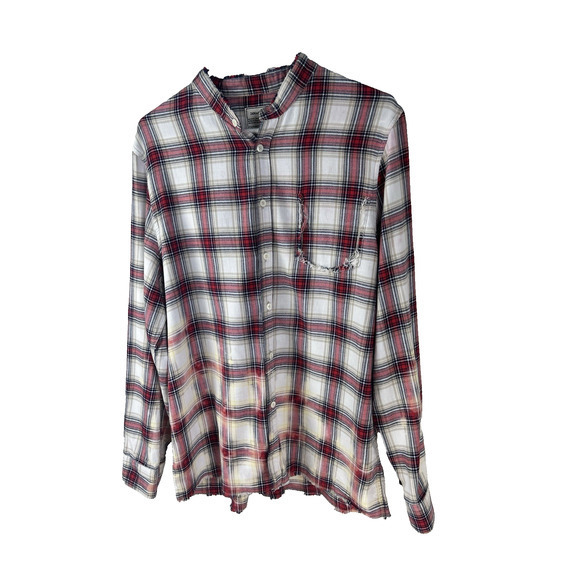 Zadig & Voltaire Sigmund Stigma Red Plaid Checked‎ Shirt Mandarin Collar ( 40 ) - Picture 7 of 14